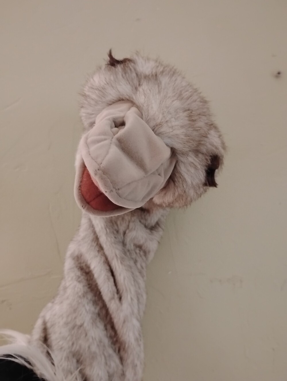 Folkmanis Ostrich Stage Puppet Hand Show Black Gray Bird Storytelling